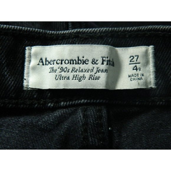 Abercrombie & Fitch Jeans Women Black The 90’s Relaxed Ultra High Rise Size 27 - Picture 13 of 13